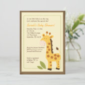 Giraffe Adventure 5x7 Baby shower Uitnodiging (Staand voorkant)