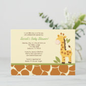 Giraffe Adventure 5x7 Baby shower Uitnodiging (Staand voorkant)