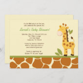 Giraffe Adventure 5x7 Baby shower Uitnodiging (Voorkant / Achterkant)