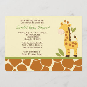 Giraffe Adventure 5x7 Baby shower Uitnodiging
