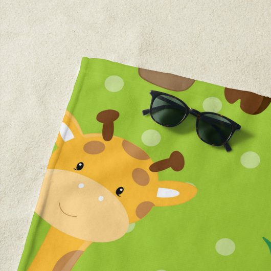 Giraffe Adventure met palmbomen Strandlaken (In situ)