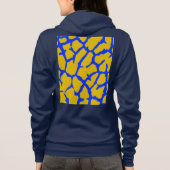 Giraffe Afdruk Geel Blauw Hoodie (Achterkant)