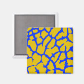 Giraffe Afdruk Geel Blauw Magneet (Voorkant / Achterkant)