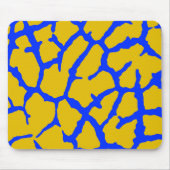 Giraffe Afdruk Geel Blauw Muismat (Voorkant)