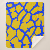 Giraffe Afdruk Geel Blauw Sherpa Deken (Voorkant)