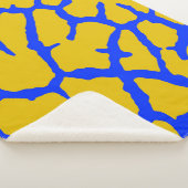 Giraffe Afdruk Geel Blauw Sherpa Deken (3/4)