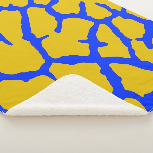 Giraffe Afdruk Geel Blauw Sherpa Deken (3/4)