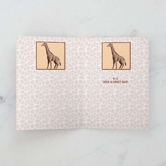 Giraffe Afdrukdag luxe Kaart (Binnen)