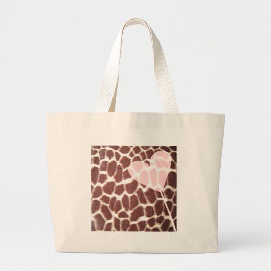 Giraffe Afdrukhart Grote Tote Bag (Voorkant)