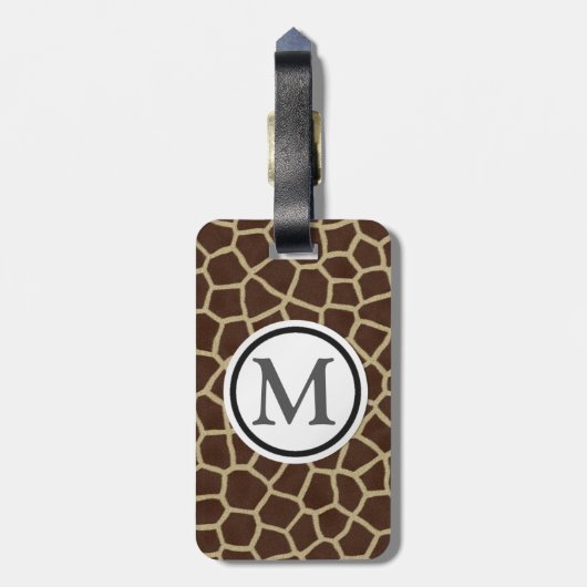 Giraffe afdrukken bagagelabel (Achterkant verticaal)