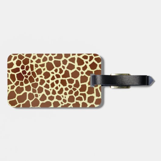 Giraffe Afdrukken en roze Bagagelabel (Achterkant horizontaal)