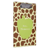 Giraffe Afdrukken Groen Apple Teacher Klembord (Rechts)