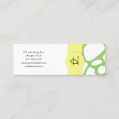 Giraffe afdrukken, groene Giraffe, dierlijke afdru Mini Visitekaartje (Achterkant)