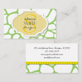 Giraffe afdrukken, groene Giraffe, dierlijke afdru Visitekaartje (Voorkant / Achterkant)