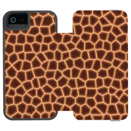 Giraffe afdrukken incipio iPhone portemonnee hoesje (Agenda Open)