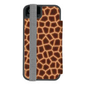 Giraffe afdrukken incipio iPhone portemonnee hoesje (Agenda Achterkant)