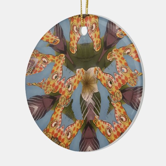 Giraffe afdrukken keramisch ornament (Links)