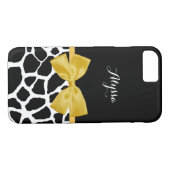 Giraffe afdrukken met naam, heldergeel Case-Mate iPhone Case (Achterkant (Horizontaal))