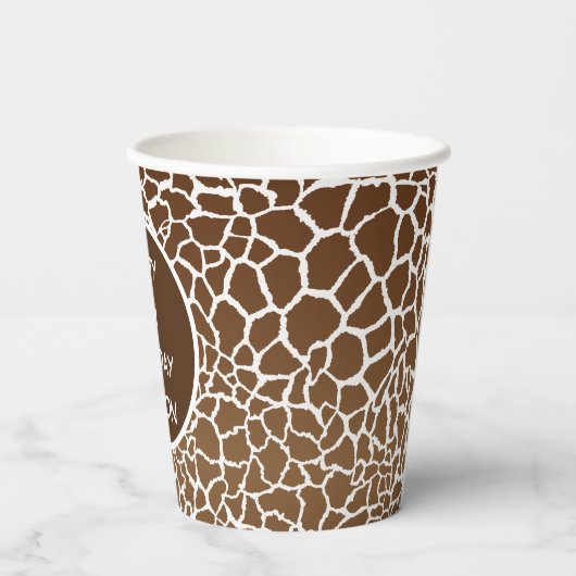 Giraffe afdrukken papieren bekers (Achterkant)