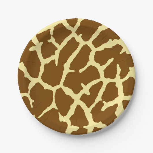 Giraffe afdrukken papieren bordje (Voorkant)