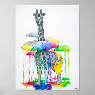 Giraffe afdrukken poster