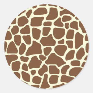 Giraffe afdrukken ronde sticker