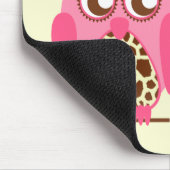 Giraffe Afdrukken & Roze Owl Aangepaste Mousepad Muismat (Hoek)