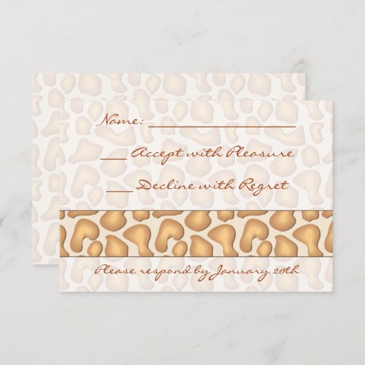 Giraffe afdrukken RSVP (Voorkant / Achterkant)