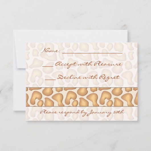 Giraffe afdrukken RSVP Kaartje (Voorkant)