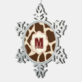 Giraffe afdrukken tin sneeuwvlok ornament (Rechts)