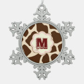 Giraffe afdrukken tin sneeuwvlok ornament (Voorkant)