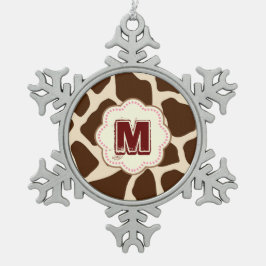 Giraffe afdrukken tin sneeuwvlok ornament