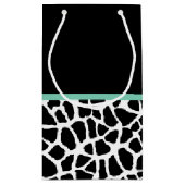  Giraffe Afdrukmint Groene Bow met naam Klein Cadeauzakje (Achterkant)