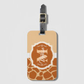 Giraffe Afdrukmonogram Bagagelabel (Voorkant (verticaal))