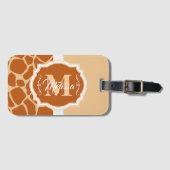 Giraffe Afdrukmonogram Bagagelabel (Voorkant (horizontaal))
