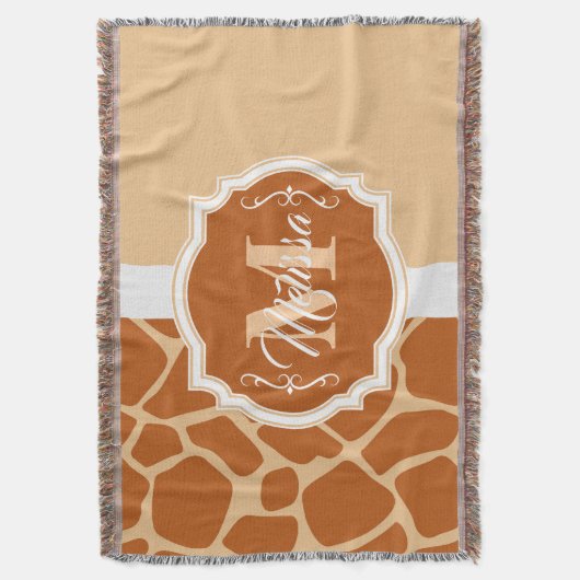 Giraffe Afdrukmonogram Deken (Voorkant Verticaal)