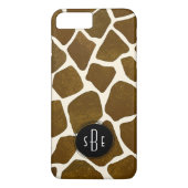 Giraffe Afdrukmonogram iPhone 7 Plus Hoesje (Achterkant)