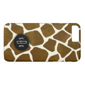 Giraffe Afdrukmonogram iPhone 7 Plus Hoesje (Achterkant (Horizontaal))