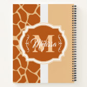 Giraffe Afdrukmonogram Notitieboek (Achterkant)