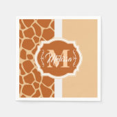 Giraffe Afdrukmonogram Servet (Voorkant)