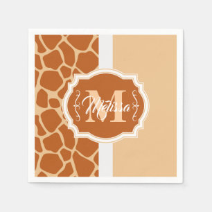 Giraffe Afdrukmonogram Servet