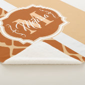 Giraffe Afdrukmonogram Sherpa Deken (3/4)