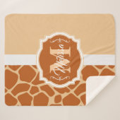 Giraffe Afdrukmonogram Sherpa Deken (Voorkant (horizontaal))