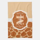 Giraffe Afdrukmonogram Theedoek (Verticaal)