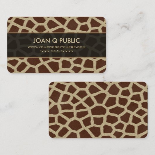 Giraffe Afdrukpatroon Visitekaartje (Voorkant / Achterkant)
