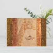 Giraffe African Safari Wedding Invitation Kaart (Staand voorkant)