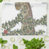 Giraffe, Afrika, dieren, wilde dieren Theedoek (Gevouwen)