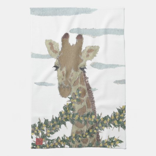 Giraffe, Afrika, dieren, wilde dieren Theedoek (Verticaal)