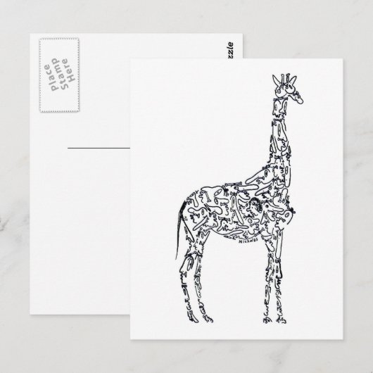 GIRAFFE AFRIKA door NICHOLAS Briefkaart (Voorkant / Achterkant)