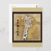  Giraffe Afrika reiskaart Briefkaart (Voorkant / Achterkant)